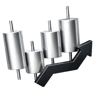 3D-icoon van een candlestick-handelsgrafiek op de over-ons-pagina van Fathomtally